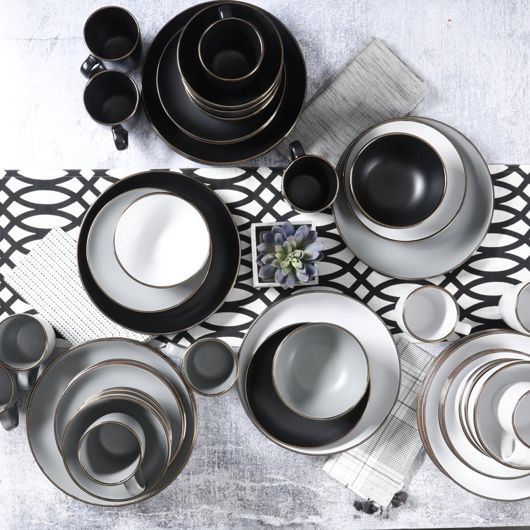 Rockaway Matte White Ceramic Dinnerware Set, Service for 4