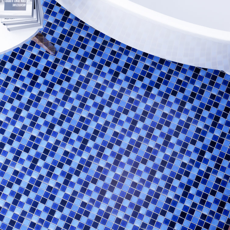 Aquas Blue Square Porcelain Mosaic Tile Sheet