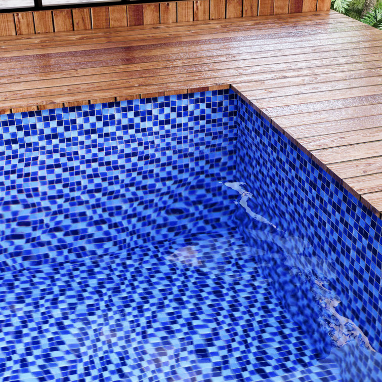 Aquas Blue Square Porcelain Mosaic Tile Sheet
