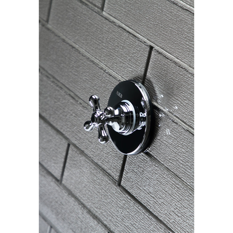 Polished Chrome Wall-Mounted Cross Handle Diverter Valve