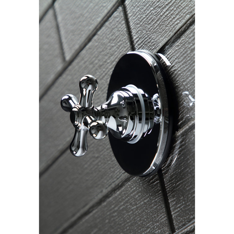 Polished Chrome Wall-Mounted Cross Handle Diverter Valve