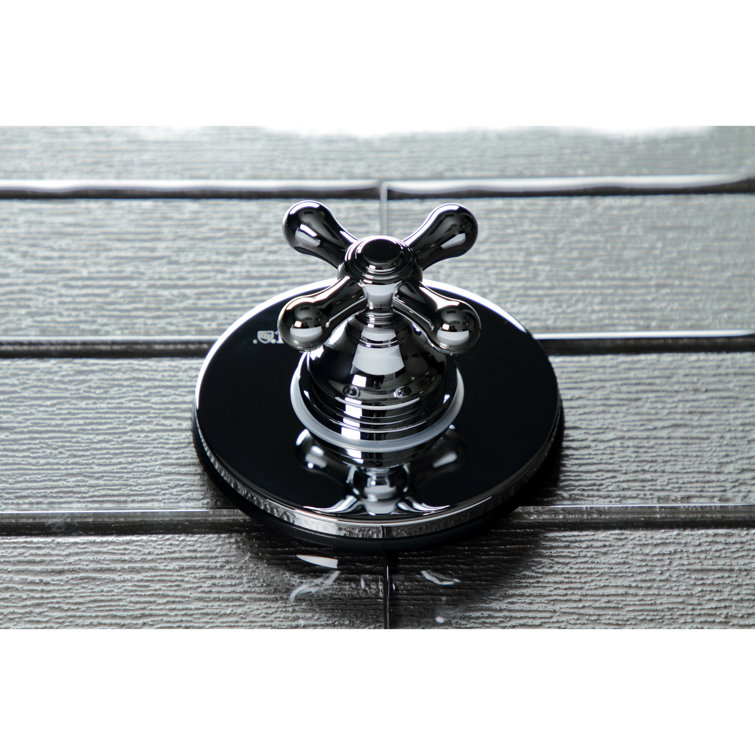 Polished Chrome Wall-Mounted Cross Handle Diverter Valve