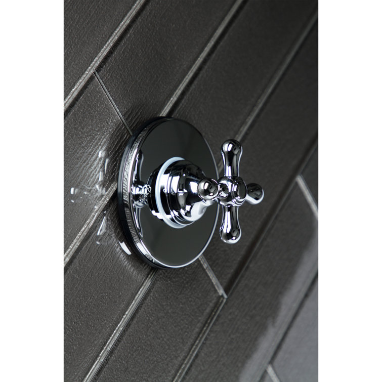 Polished Chrome Wall-Mounted Cross Handle Diverter Valve