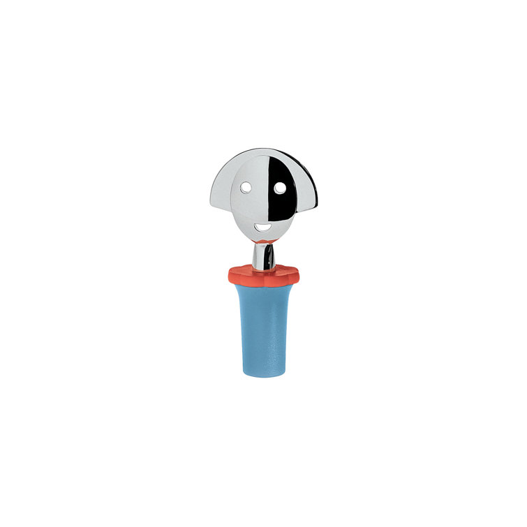 Anna Light Blue Chrome-Plated Bottle Stopper