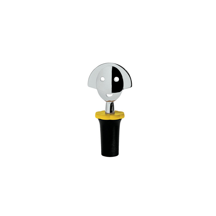 Anna G. Chrome and Black Novelty Wine Stopper Set