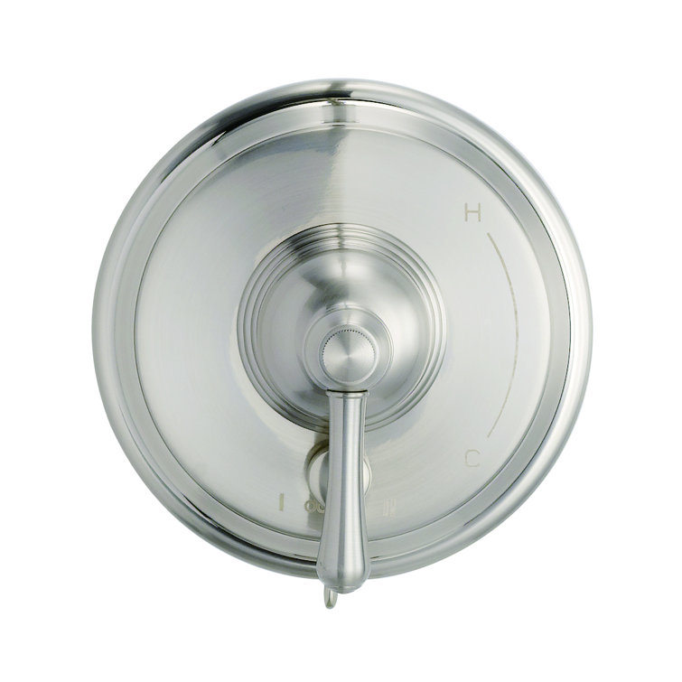 Brushed Nickel Wall-Mounted Lever Trim Kit with Treysta Cartridge