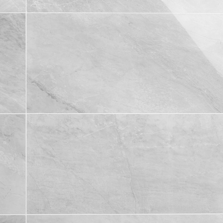 Frost Gray 12" x 24" Polished Marble Look Tile