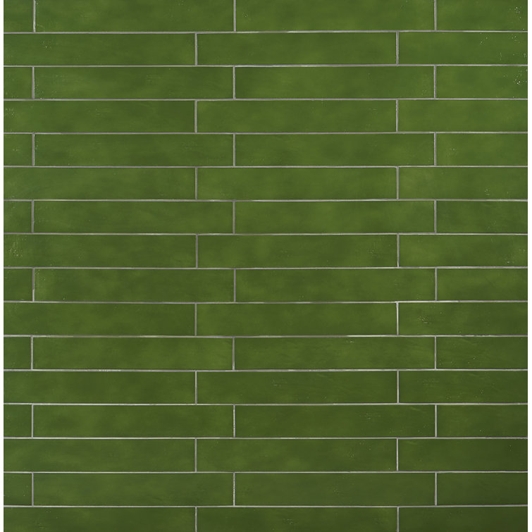Moss Green 3x18 Rectified Polished Porcelain Tile