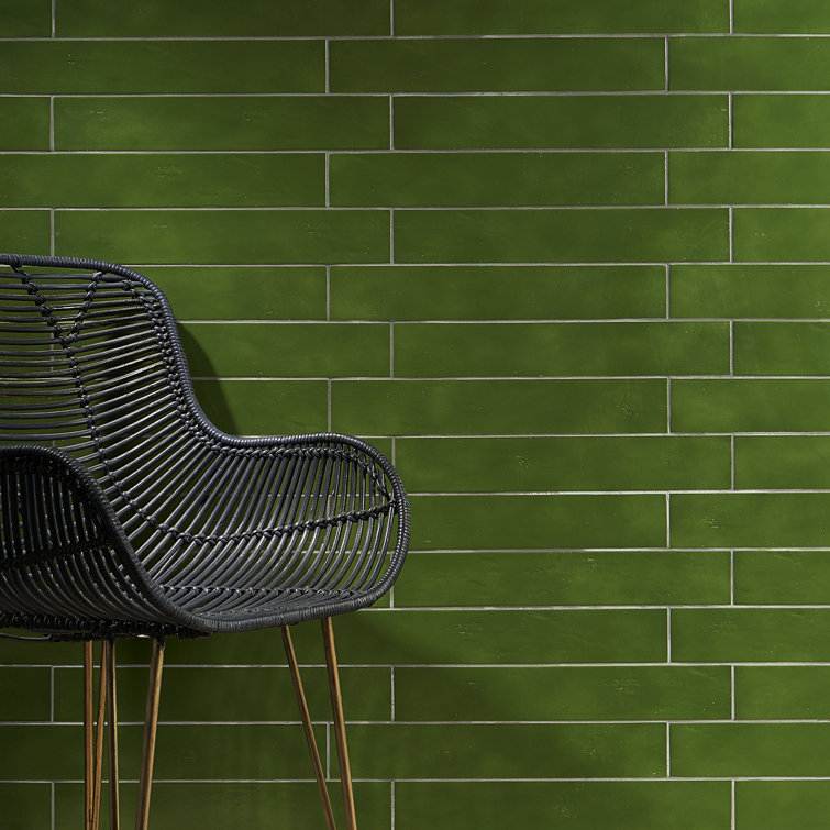 Moss Green 3x18 Rectified Polished Porcelain Tile