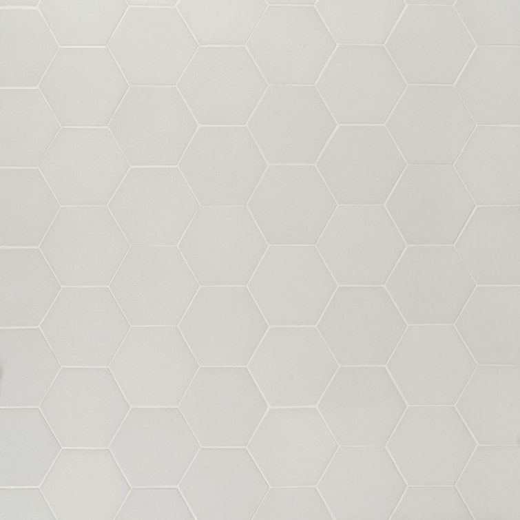 Triton Beige Glossy Hexagon Porcelain Shower Tile