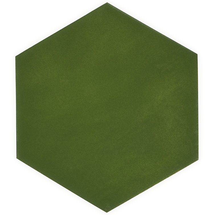 Triton Moss Green Glossy Hexagonal Porcelain Tile