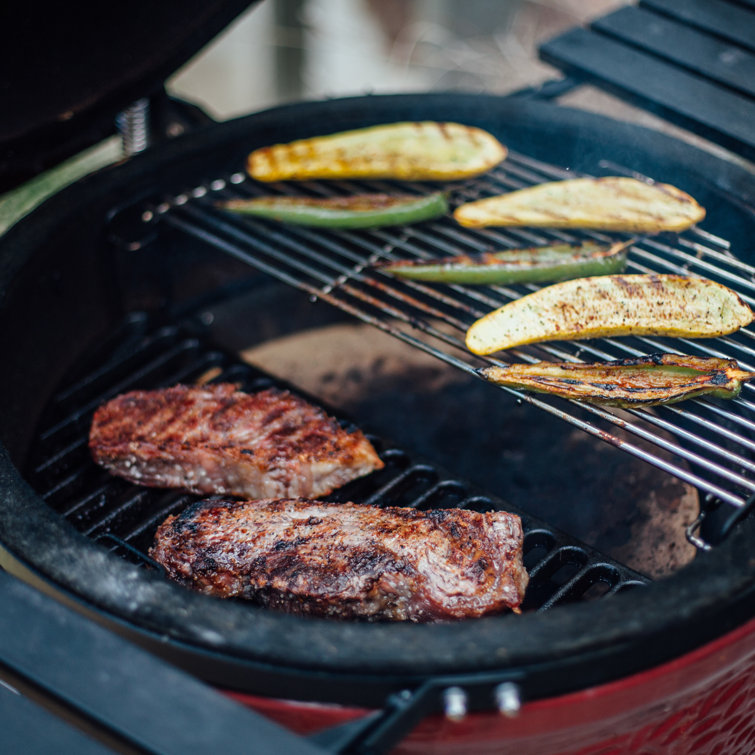 Blaze Red 18-Inch Ceramic Charcoal Grill with Smoker