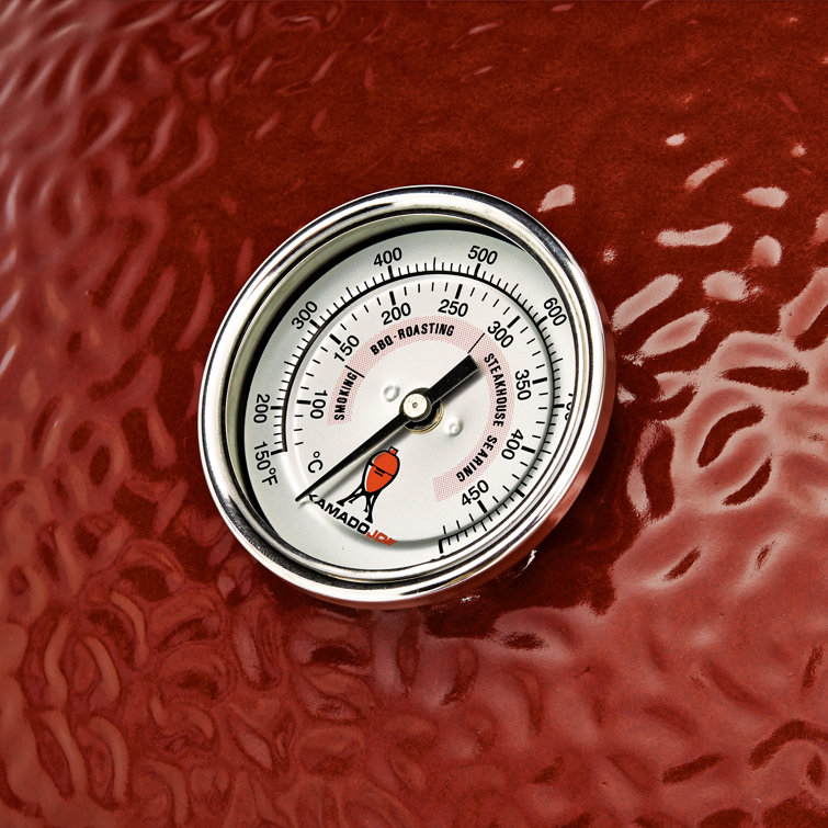 Blaze Red 18-Inch Ceramic Charcoal Grill with Smoker