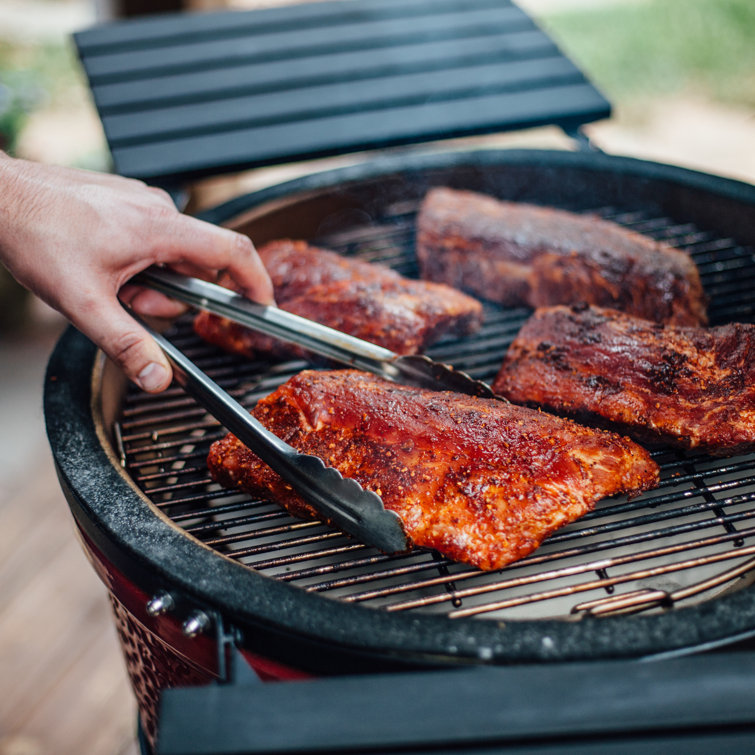 Blaze Red 18-Inch Ceramic Charcoal Grill with Smoker