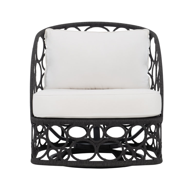 Bali Grey Flannel 30" Swivel Chair with Cushion and Aluminum Frame