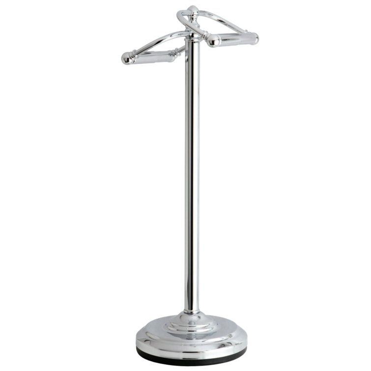Vintage Chrome Freestanding Double Roll Toilet Paper Holder
