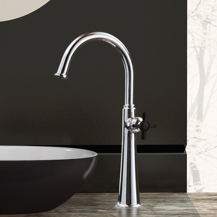 Elegant Brushed Nickel Single Lever Vessel Bathroom Faucet