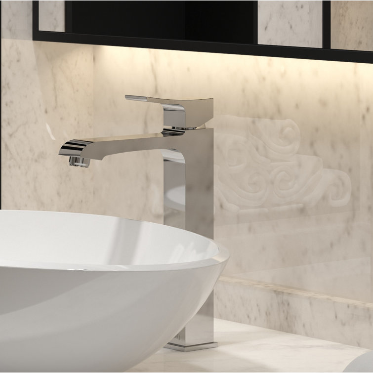Zendo Chrome Waterfall Single-Lever Vessel Bathroom Faucet