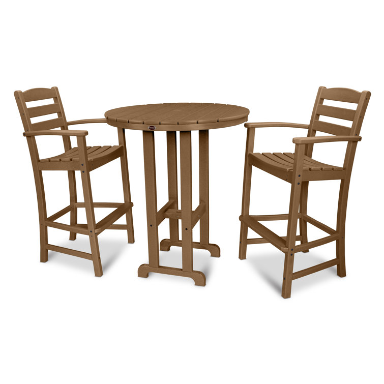La Casa Café Teak 3-Piece Bar Height Patio Set