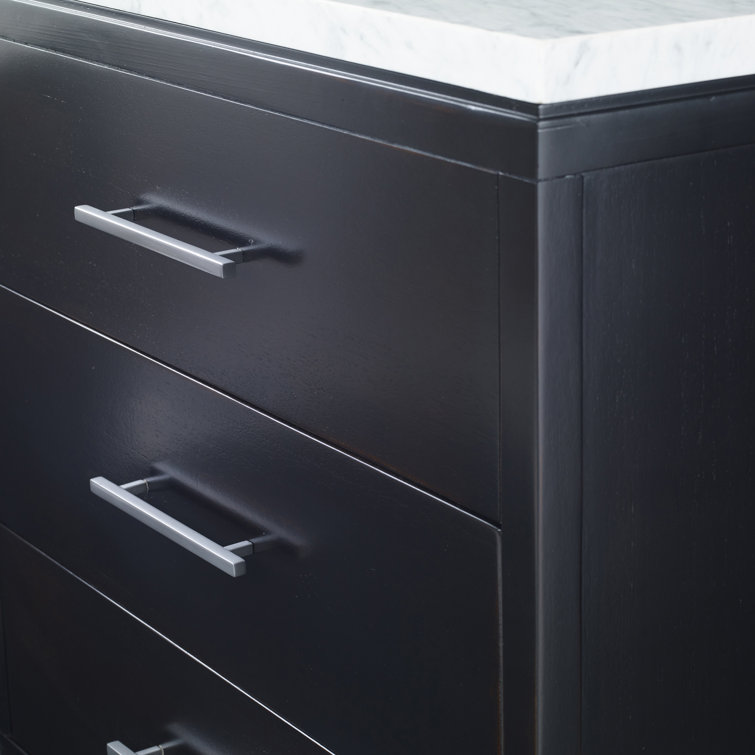Benton 30'' Black-Brown Mahogany Bathroom Vanity with Marble Top