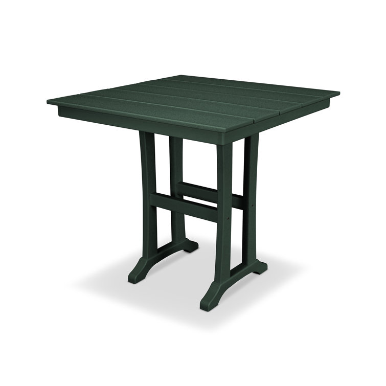 Rainforest Canopy Recycled Plastic Square Counter Table with Umbrella Hole