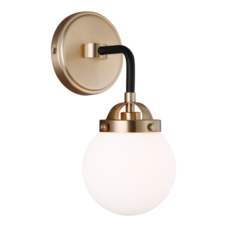 Elegant Satin Bronze Dimmable Wall Sconce with Etched White Shade