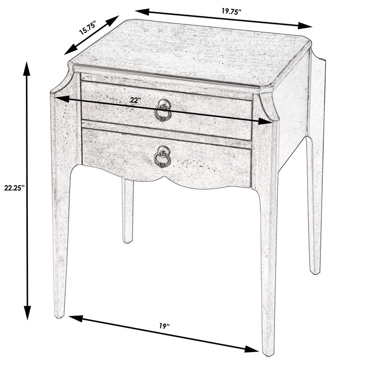 Black Licorice Wood Nightstand with Storage Drawers