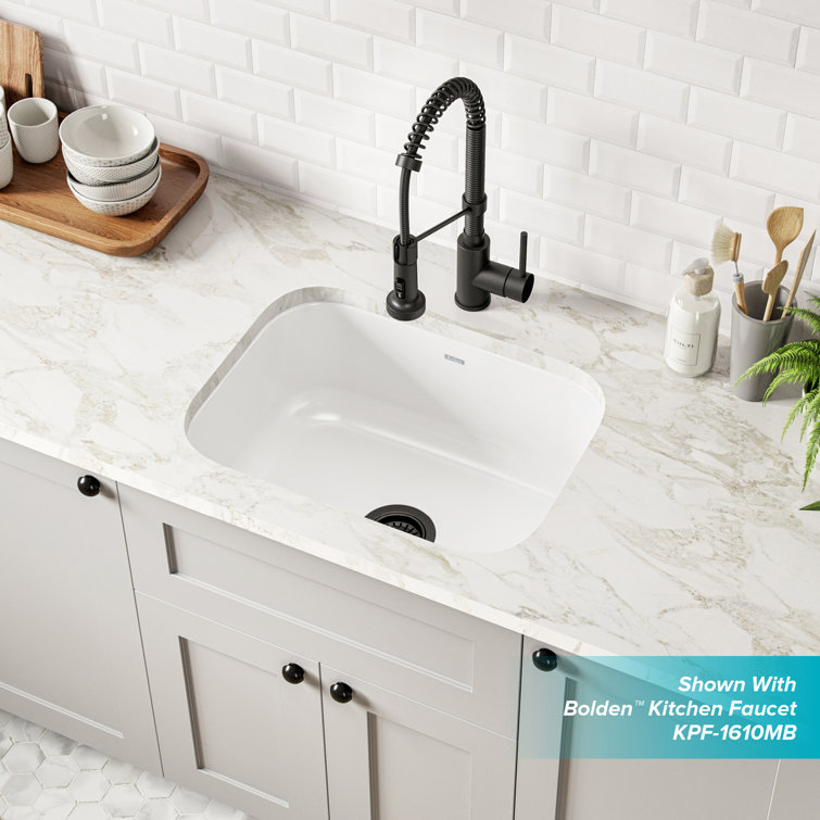 23-Inch White Stainless Steel Undermount Single Bowl Kitchen Sink