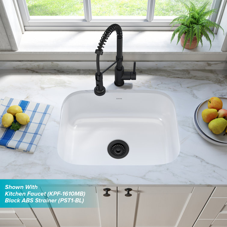23-Inch White Stainless Steel Undermount Single Bowl Kitchen Sink