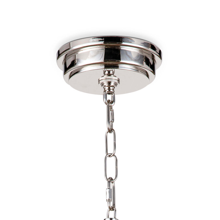 Maine Mini Polished Nickel & Navy Ceramic Pendant Light