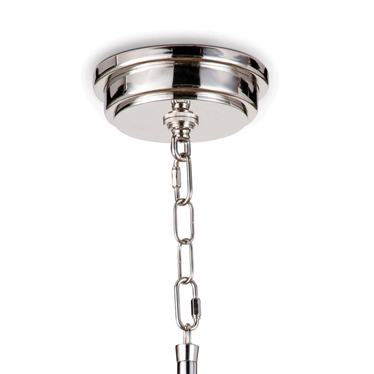 White Ceramic Mini Pendant Light with Polished Nickel Hardware