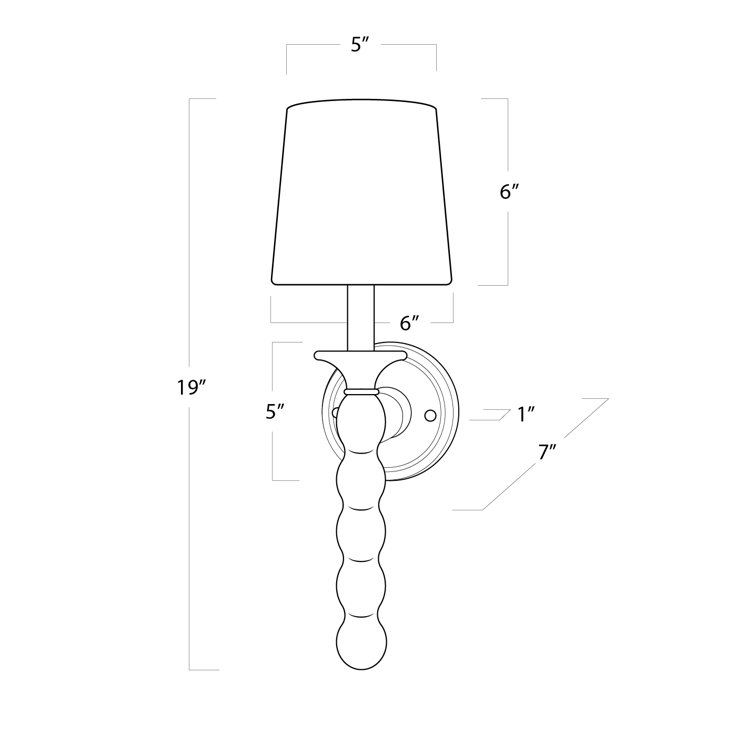 Natural Blackened Steel Dimmable Sconce with Linen Shade