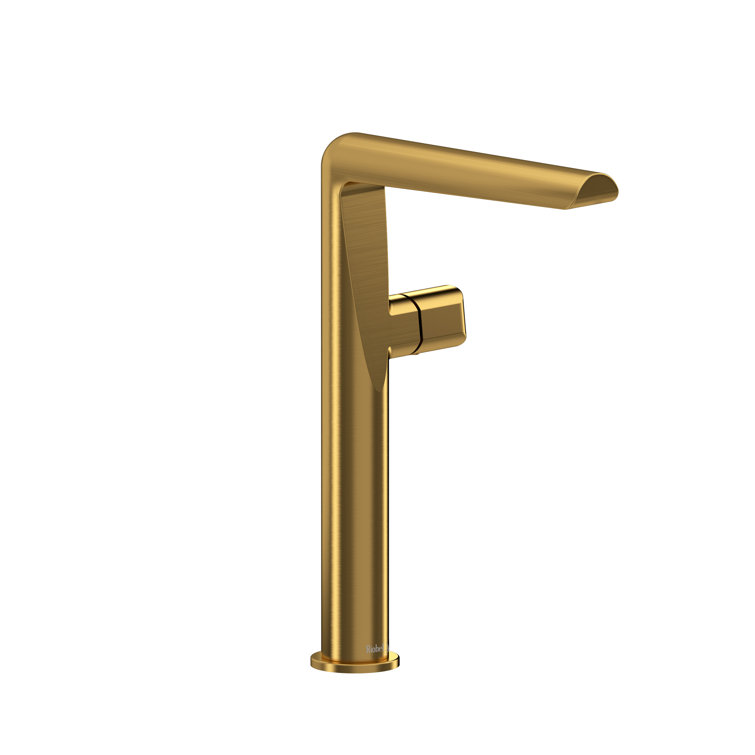 Elegant Brushed Gold Single-Handle Mid Arc Bathroom Faucet