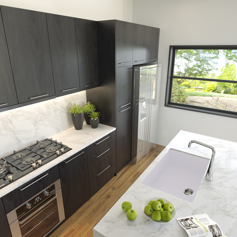 White Granite Undermount Single Bowl Kitchen Sink