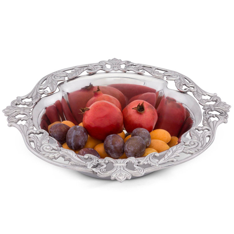 Arthur Court Aluminum Fleur De Lis Serving Bowl