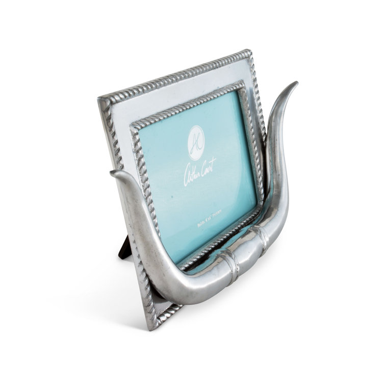 Hand Polished Silver Aluminum Longhorn Picture Frame