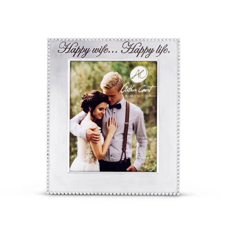 Classic Silver Beaded 8x10 Tabletop Photo Frame