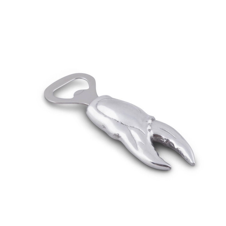 Coastal Aluminum Crab Claw Bottle Opener with Stainless Steel Head