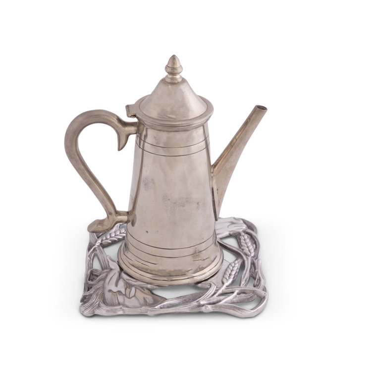 Arthur Court Aluminum Horse and Wheat Square Trivet