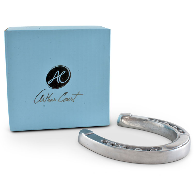 Arthur Court Silver Aluminum Horseshoe Napkin Weight