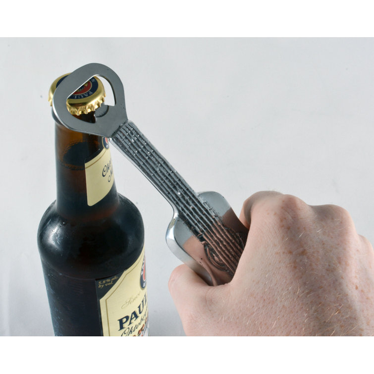 Hand-Polished Aluminum Guitar Bottle Opener with Stainless Steel