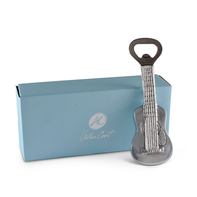 Hand-Polished Aluminum Guitar Bottle Opener with Stainless Steel