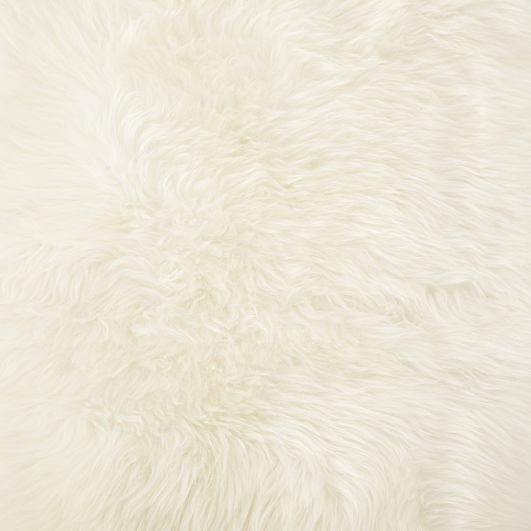 Mateo Collection Luxurious Cream Lambskin Throw Blanket