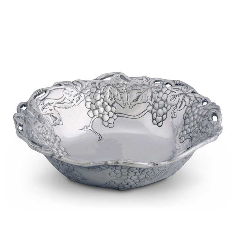 Arthur Court Grape Pattern Aluminum Salad Serving Bowl