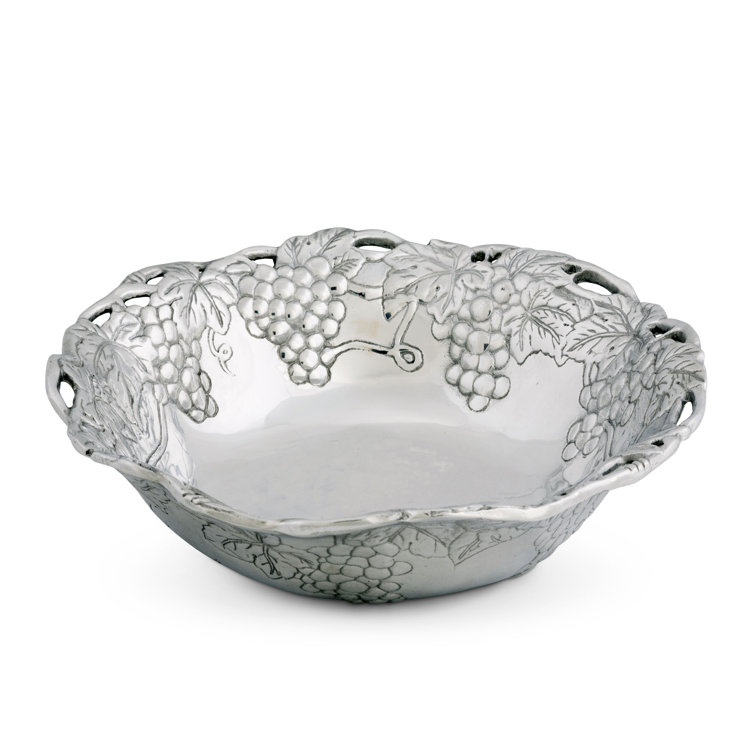 Arthur Court Grape Pattern Aluminum Salad Serving Bowl