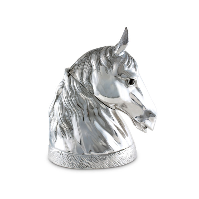 Arthur Court Equestrian Aluminum Horse Head Ice Bucket