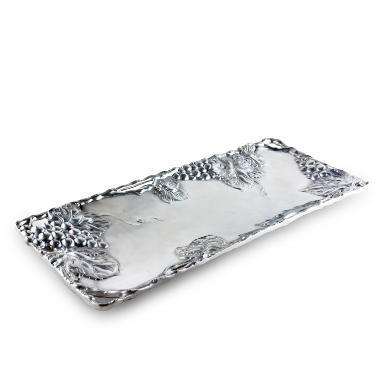 Arthur Court Grape Design Aluminum Oblong Serving Tray