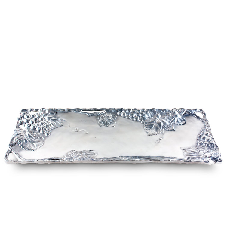Arthur Court Grape Design Aluminum Oblong Serving Tray