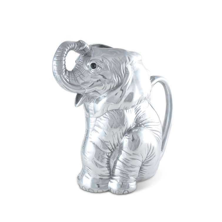 Arthur Court Silver Aluminum Elephant Pitcher 64 oz