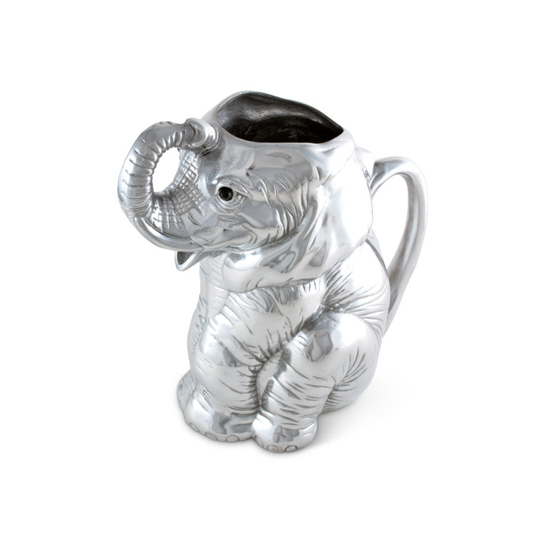 Arthur Court Silver Aluminum Elephant Pitcher 64 oz